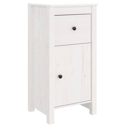 Credenze 2 pz Bianche 40x35x80 cm in Legno Massello di Pino - homemem39