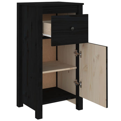 Credenze 2 pz Nere 40x35x80 cm in Legno Massello di Pino - homemem39