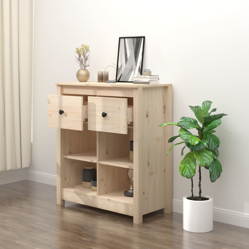 Credenza 70x35x80 cm in Legno Massello di Pino - homemem39