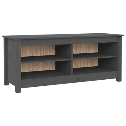 Scarpiera Grigia 110x38x45,5 cm in Legno Massello di Pino - homemem39