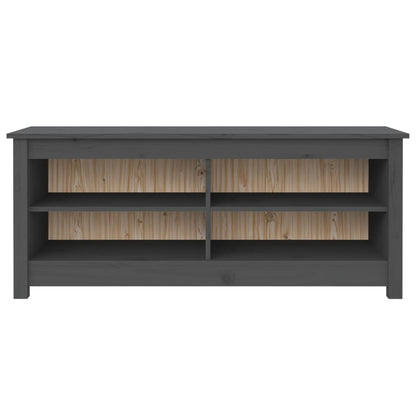 Scarpiera Grigia 110x38x45,5 cm in Legno Massello di Pino - homemem39