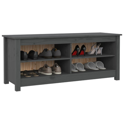 Scarpiera Grigia 110x38x45,5 cm in Legno Massello di Pino - homemem39