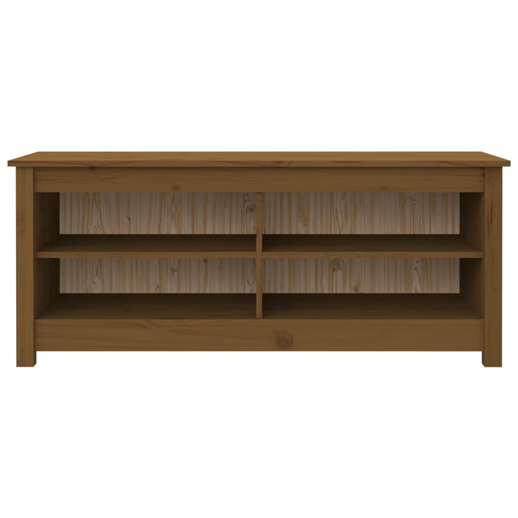 Scarpiera Ambrata 110x38x45,5 cm in Legno Massello di Pino - homemem39