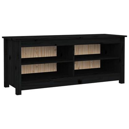 Scarpiera Nera 110x38x45,5 cm in Legno Massello di Pino - homemem39