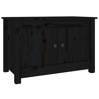 Scarpiera Nera 70x38x45,5 cm in Legno Massello di Pino - homemem39