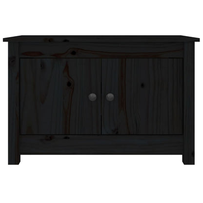 Scarpiera Nera 70x38x45,5 cm in Legno Massello di Pino - homemem39