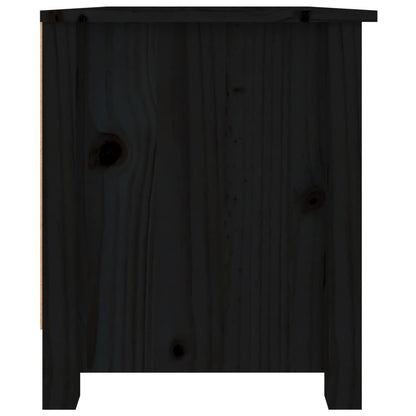 Scarpiera Nera 70x38x45,5 cm in Legno Massello di Pino - homemem39
