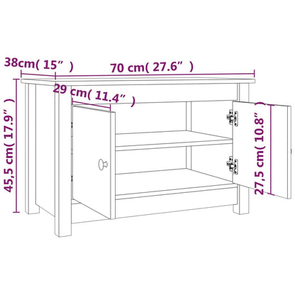 Scarpiera Nera 70x38x45,5 cm in Legno Massello di Pino - homemem39