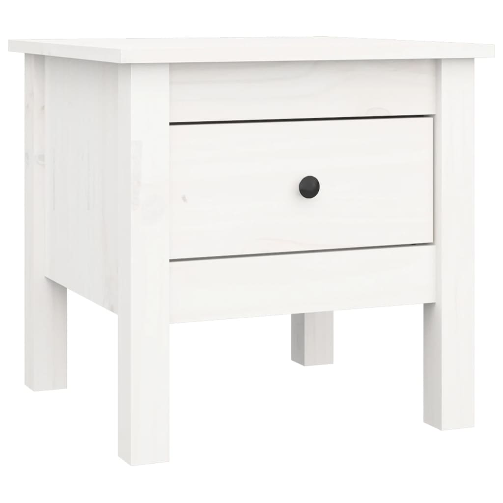 Tavolino Bianco 40x40x39 cm Legno Massello di Pino - homemem39