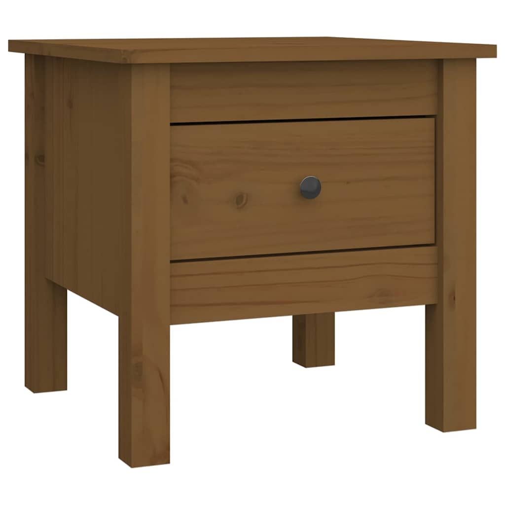 Tavolini 2 pz Ambrati 40x40x39 cm Legno Massello di Pino
