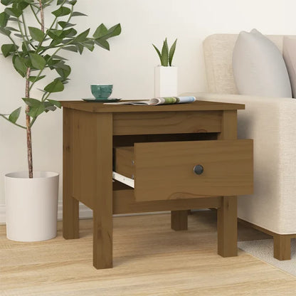 Tavolini 2 pz Ambrati 40x40x39 cm Legno Massello di Pino