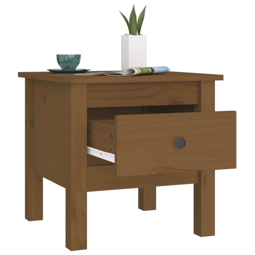 Tavolini 2 pz Ambrati 40x40x39 cm Legno Massello di Pino
