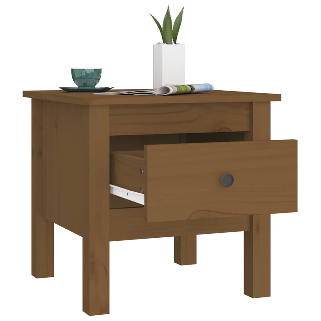 Tavolini 2 pz Ambrati 40x40x39 cm Legno Massello di Pino