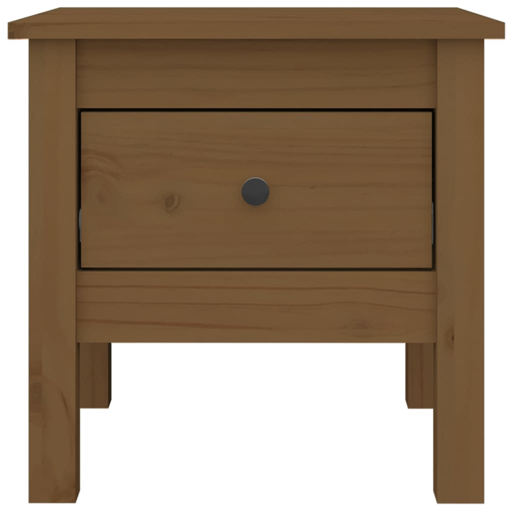 Tavolini 2 pz Ambrati 40x40x39 cm Legno Massello di Pino