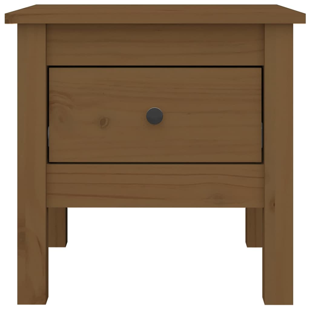 Tavolini 2 pz Ambrati 40x40x39 cm Legno Massello di Pino