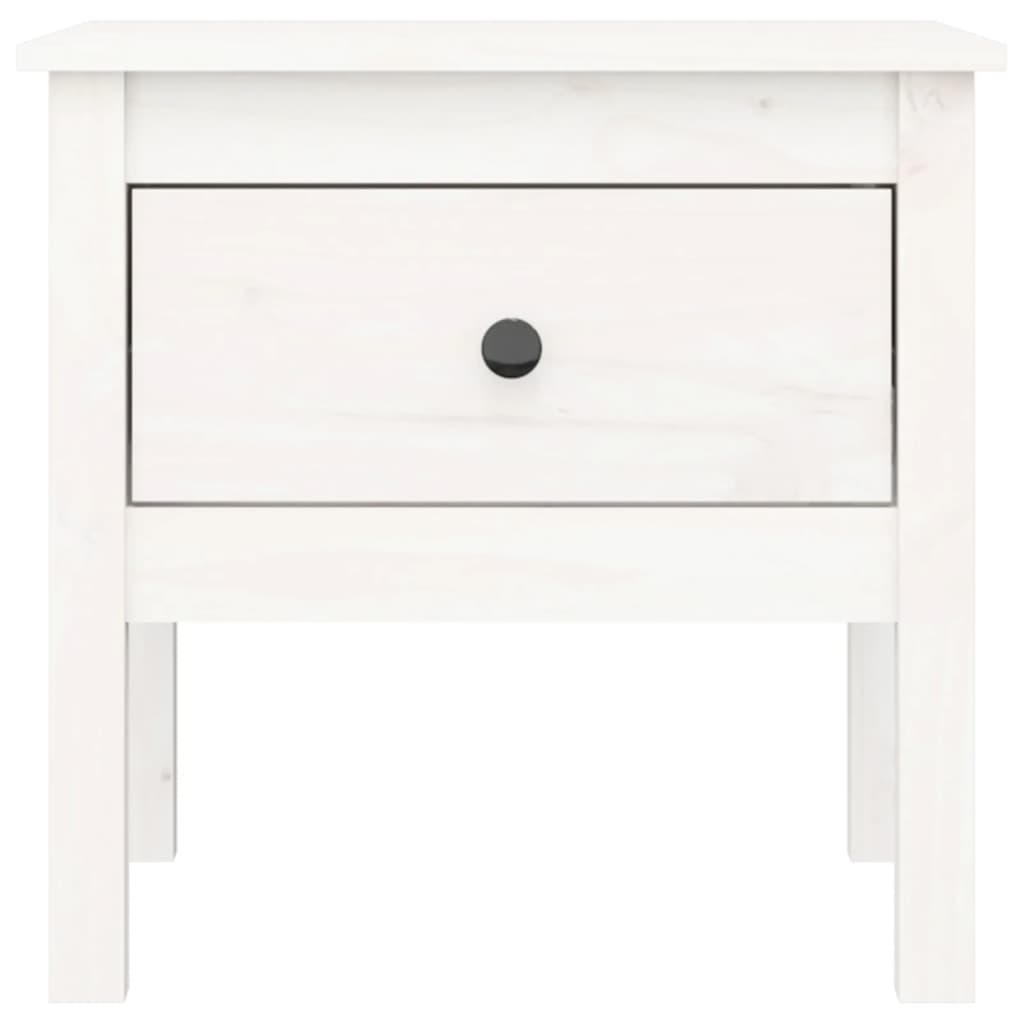 Tavolino Bianco 50x50x49 cm Legno Massello di Pino - homemem39