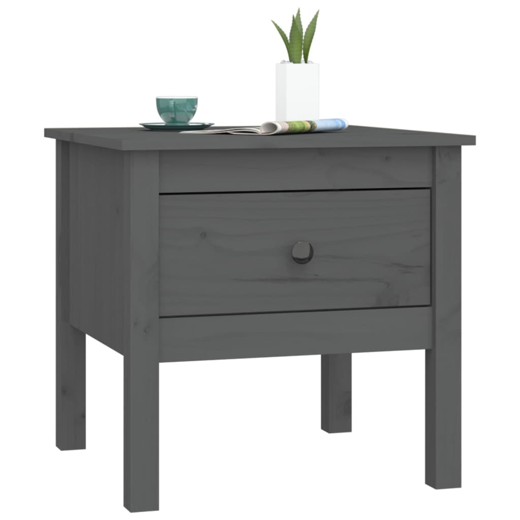 Tavolini 2 pz Grigi 50x50x49 cm Legno Massello di Pino - homemem39