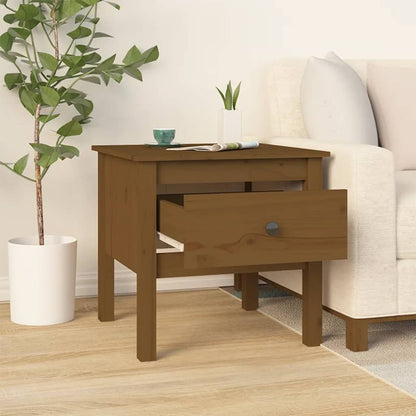 Tavolini 2 pz Marrone Ambrato 50x50x49cm Legno Massello di Pino - homemem39