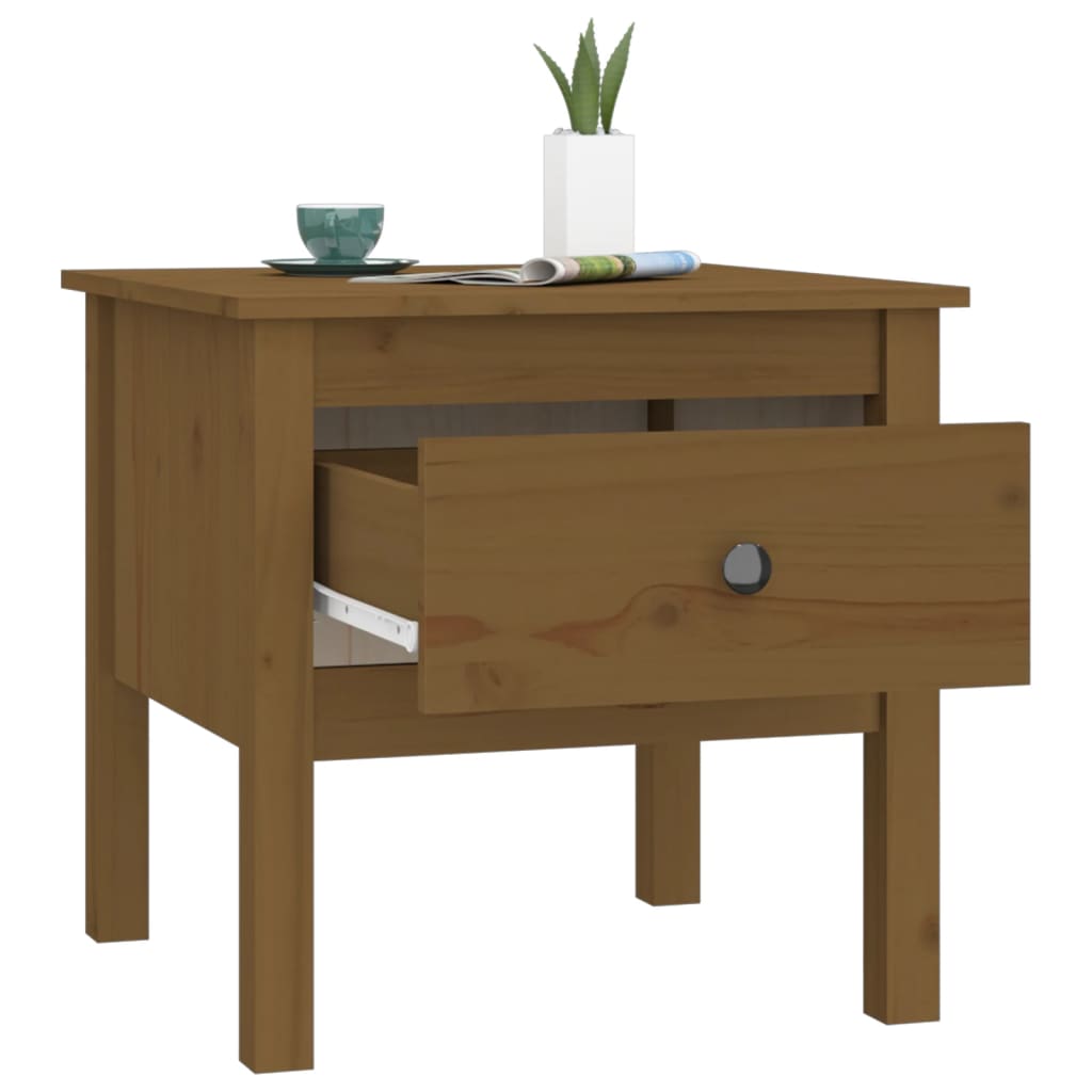 Tavolini 2 pz Marrone Ambrato 50x50x49cm Legno Massello di Pino - homemem39