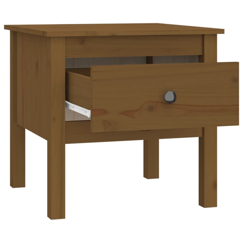 Tavolini 2 pz Marrone Ambrato 50x50x49cm Legno Massello di Pino - homemem39