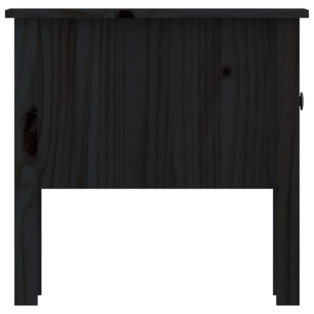 Tavolini 2 pz Neri 50x50x49 cm in Legno Massello di Pino