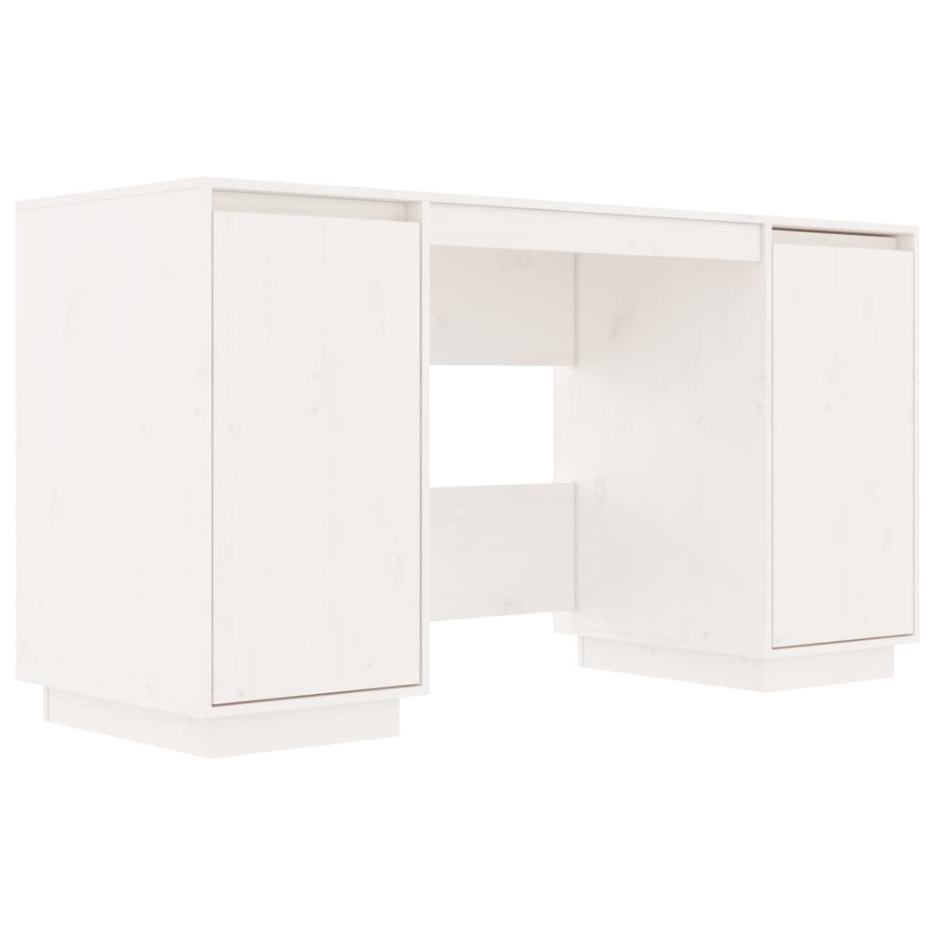 Scrivania Bianca 140x50x75 cm in Legno Massello di Pino - homemem39