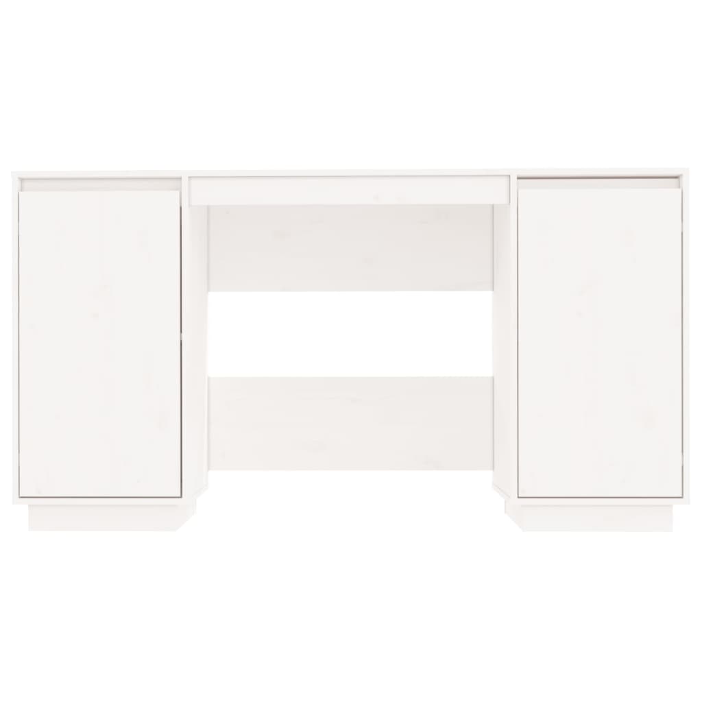 Scrivania Bianca 140x50x75 cm in Legno Massello di Pino - homemem39