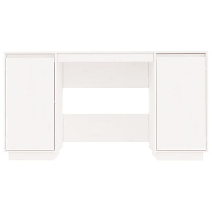 Scrivania Bianca 140x50x75 cm in Legno Massello di Pino - homemem39