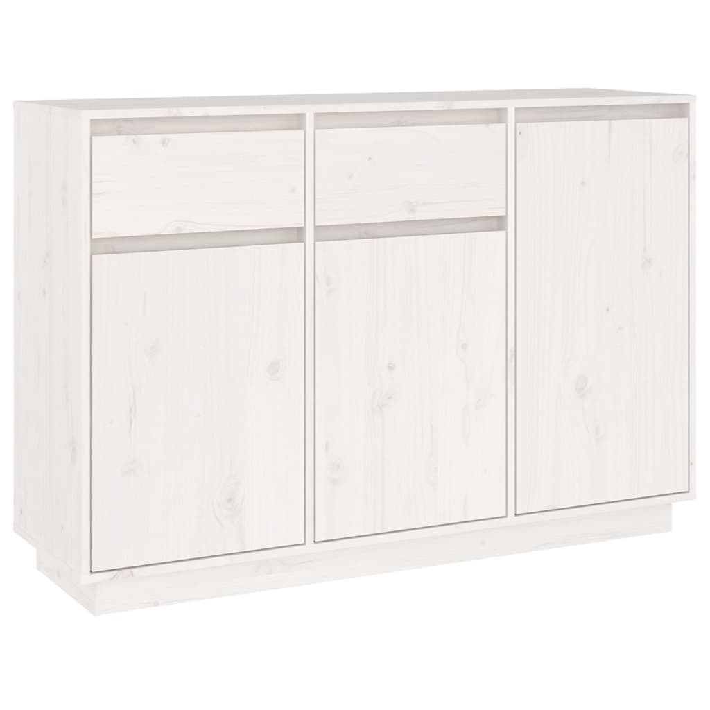 Credenza Bianca 110x34x75 cm in Legno Massello di Pino - homemem39