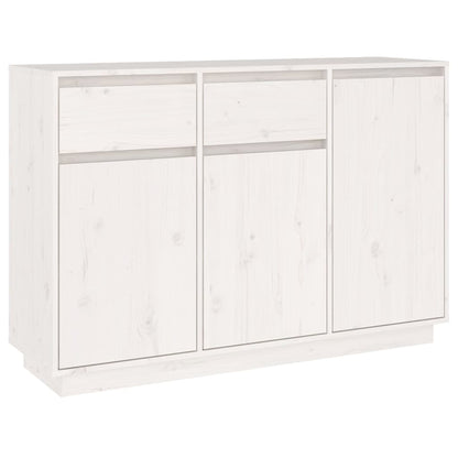 Credenza Bianca 110x34x75 cm in Legno Massello di Pino - homemem39