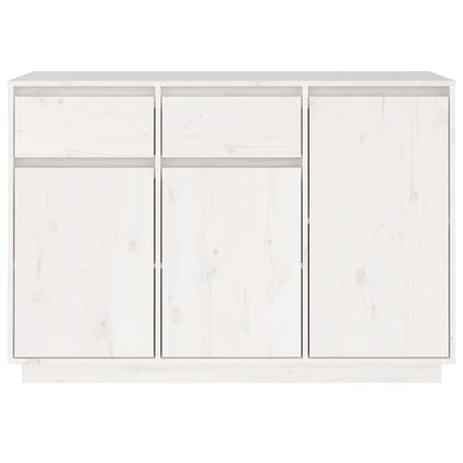 Credenza Bianca 110x34x75 cm in Legno Massello di Pino - homemem39
