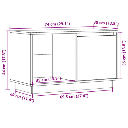 Mobile Porta TV 74x35x44 cm in Legno Massello di Pino - homemem39