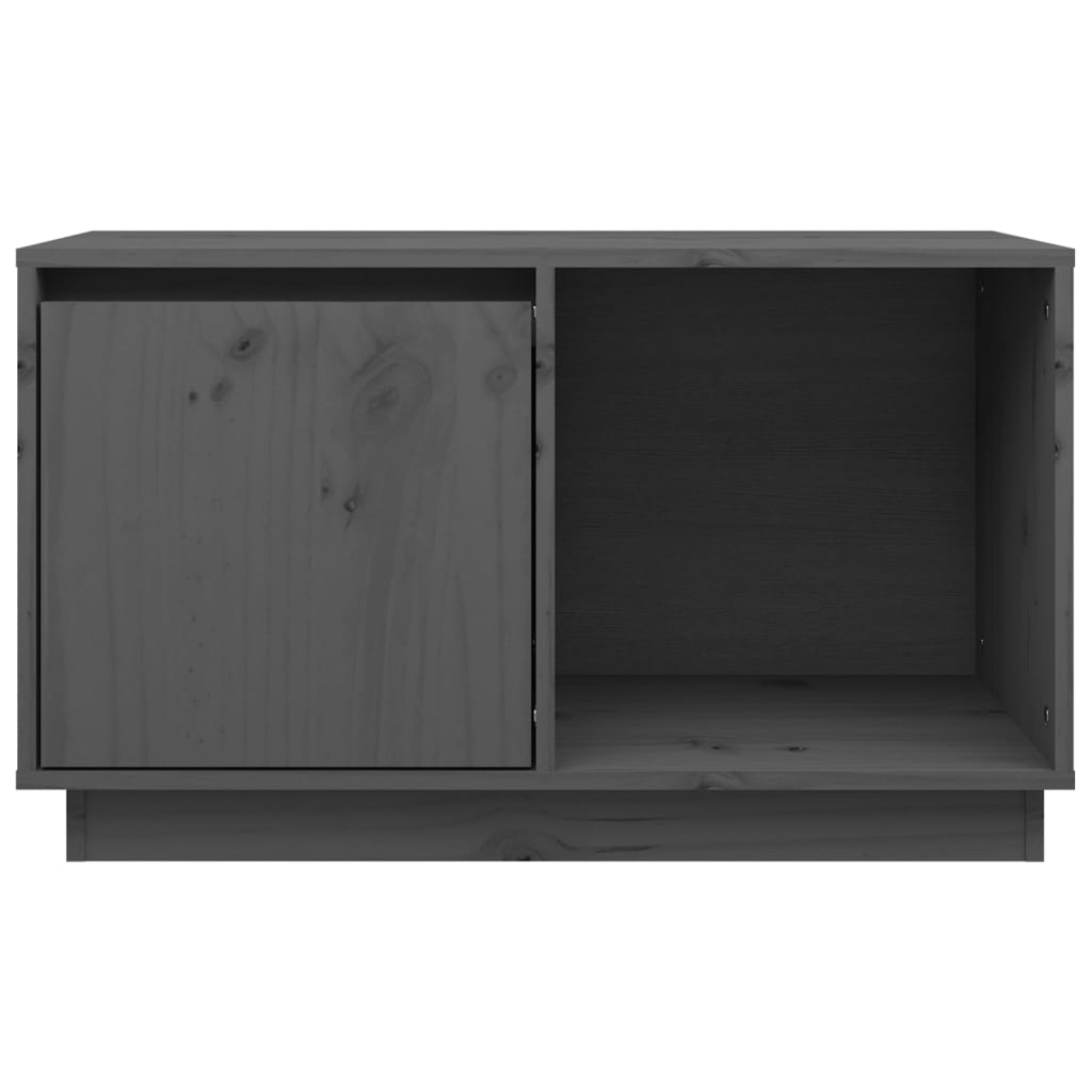 Mobile Porta TV Grigio 74x35x44 cm in Legno Massello di Pino - homemem39