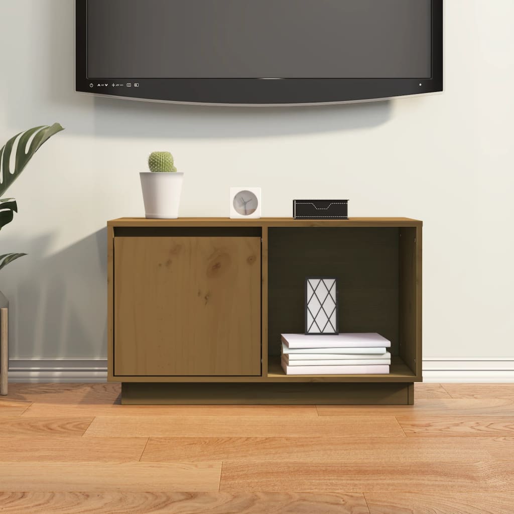 Mobile TV Ambra 74x35x44 cm in Legno Massello di Pino - homemem39