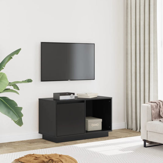 Mobile Porta TV Nero 74x35x44 cm in Legno Massello di Pino - homemem39