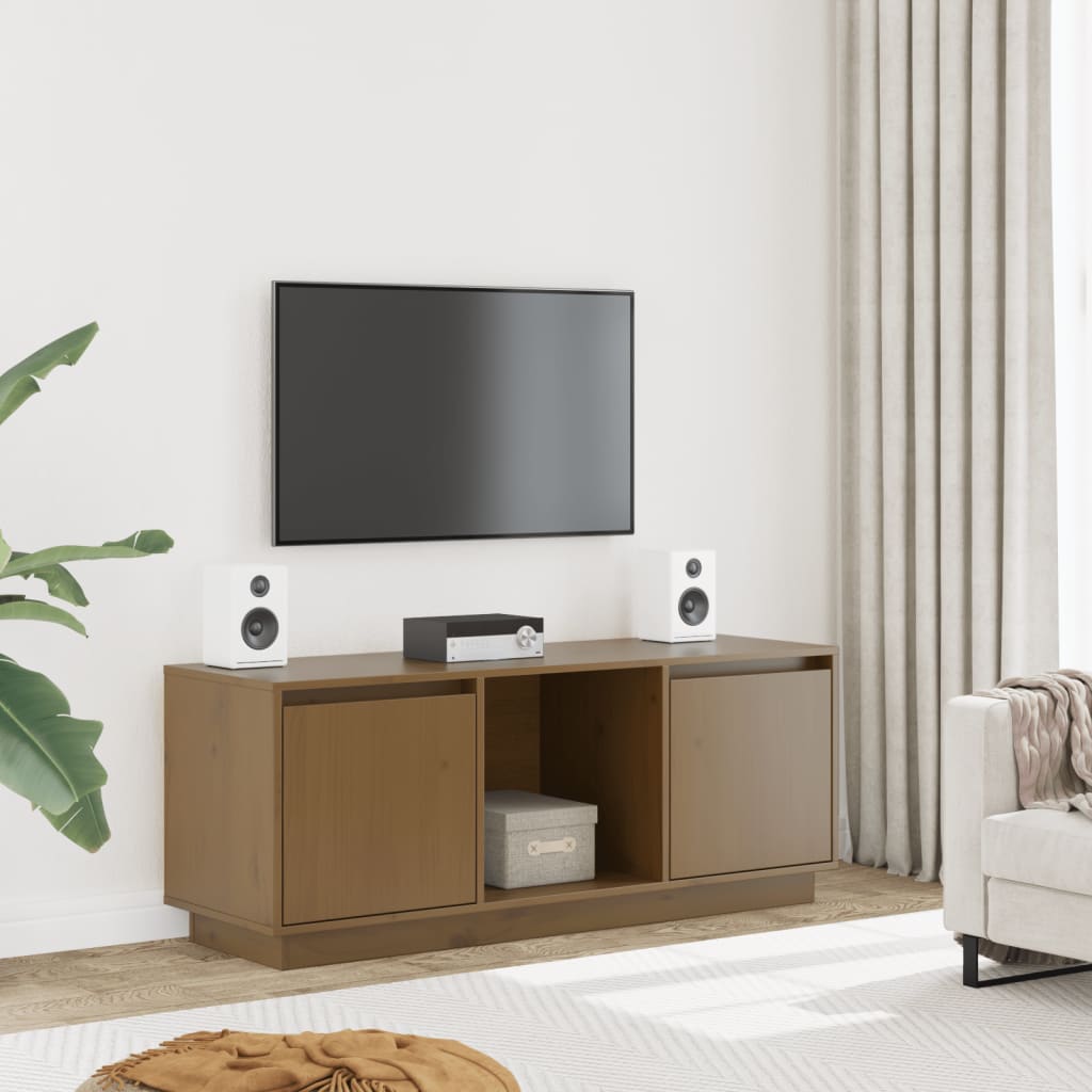 Mobile Porta TV Ambra 110,5x35x44 cm in Legno Massello di Pino - homemem39