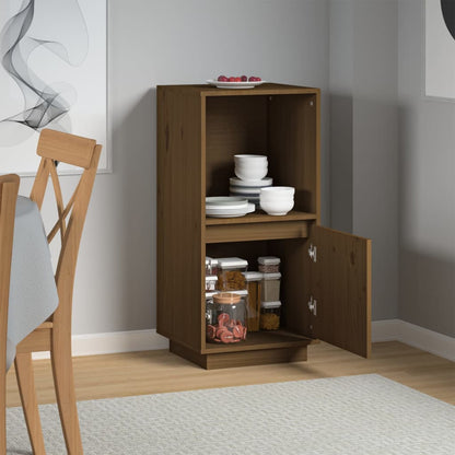 Credenza Marrone Ambrato 38x35x80 cm in Legno Massello di Pino - homemem39