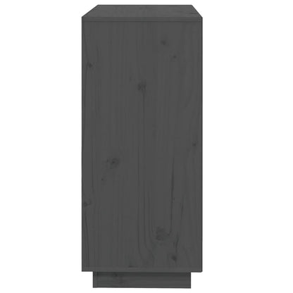 Credenza Grigia 74x35x80 cm in Legno Massello di Pino - homemem39