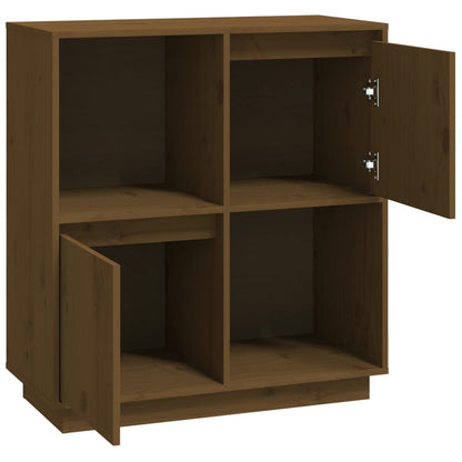 Credenza Marrone Ambrato 74x35x80 cm in Legno Massello di Pino - homemem39