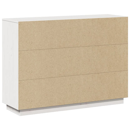 Credenza Bianca 110,5x35x80 cm in Legno Massello di Pino - homemem39