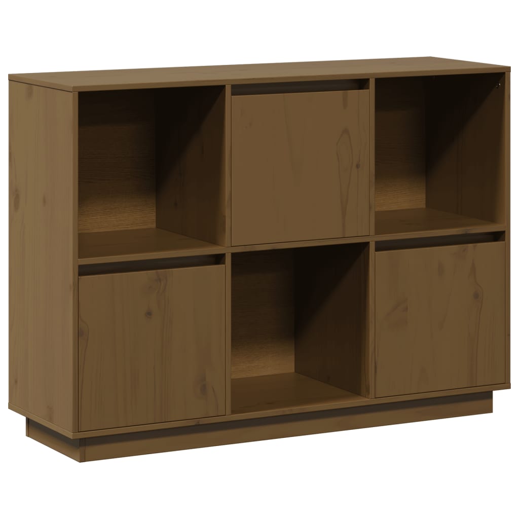 Credenza Marrone Ambrato 110,5x35x80 cm Legno Massello di Pino - homemem39