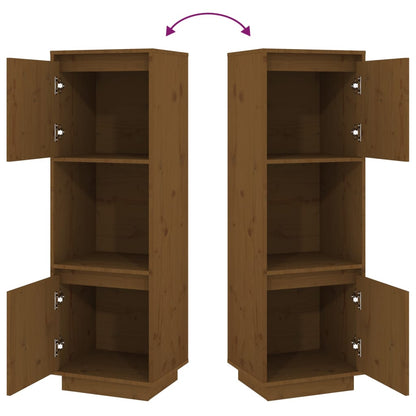 Credenza Marrone Ambrato 38x35x117 cm in Legno Massello di Pino - homemem39