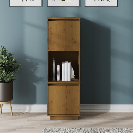Credenza Marrone Ambrato 38x35x117 cm in Legno Massello di Pino - homemem39