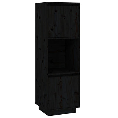 Credenza Nera 38x35x117 cm in Legno Massello di Pino - homemem39