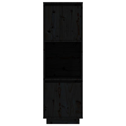 Credenza Nera 38x35x117 cm in Legno Massello di Pino - homemem39