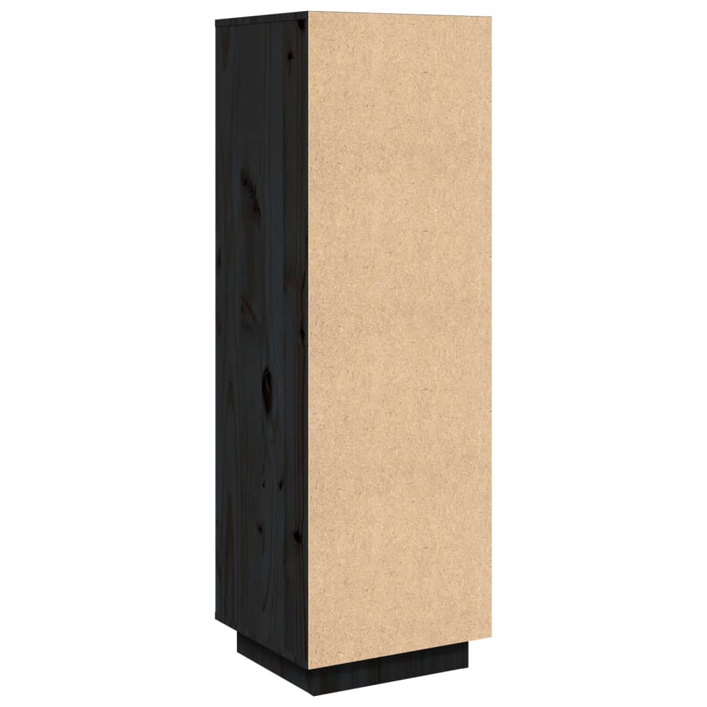 Credenza Nera 38x35x117 cm in Legno Massello di Pino - homemem39