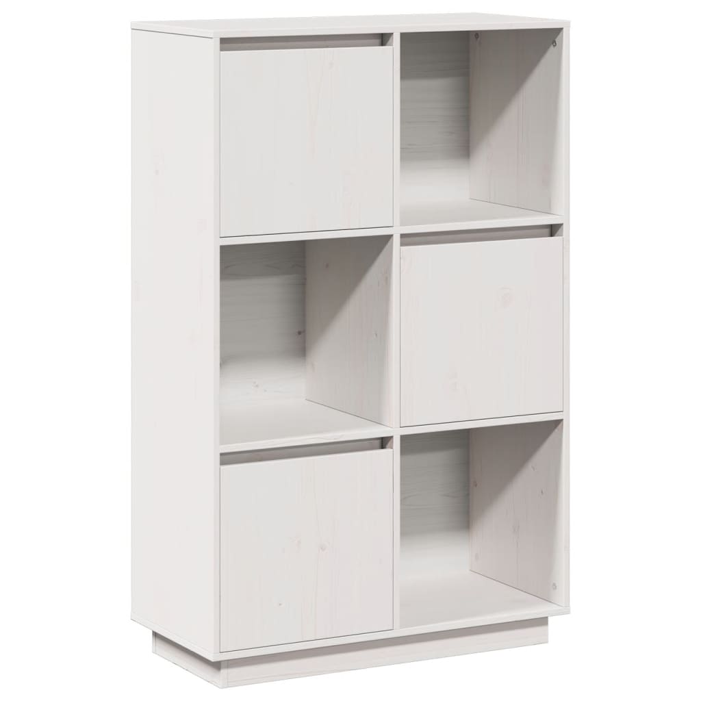 Credenza Bianca 74x35x117 cm in Legno Massello di Pino - homemem39