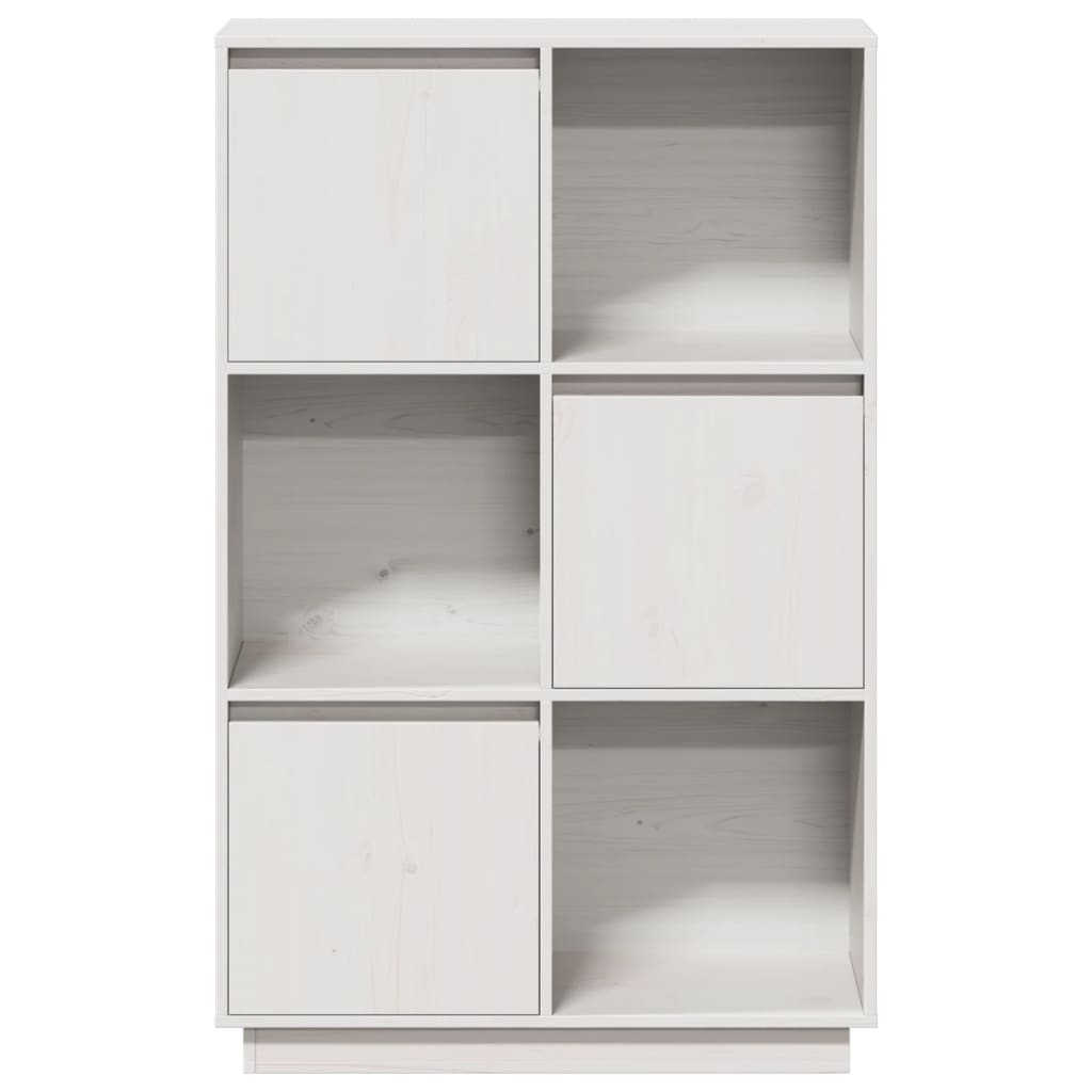 Credenza Bianca 74x35x117 cm in Legno Massello di Pino - homemem39