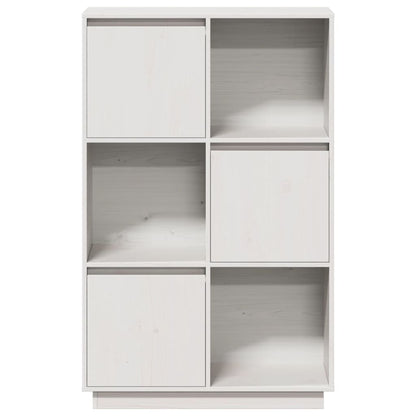 Credenza Bianca 74x35x117 cm in Legno Massello di Pino - homemem39
