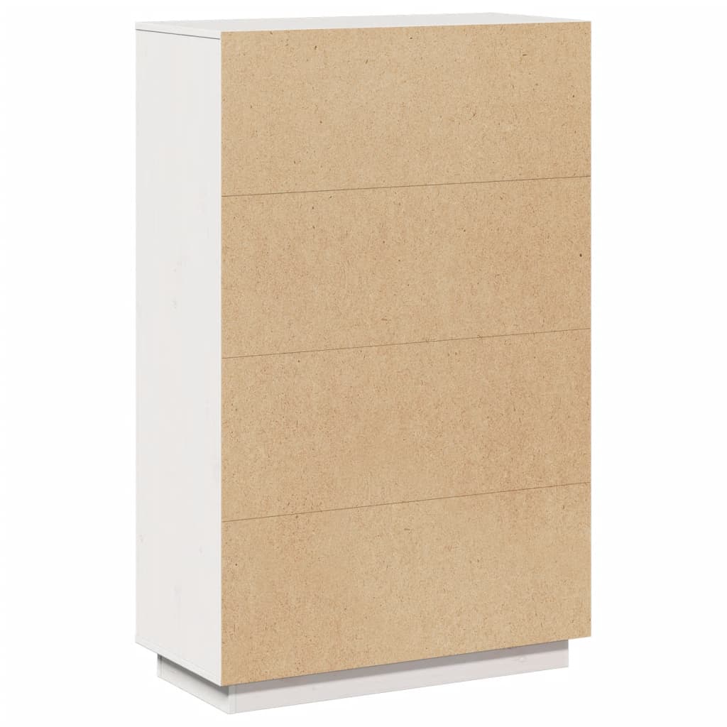 Credenza Bianca 74x35x117 cm in Legno Massello di Pino - homemem39